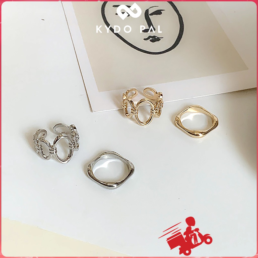 Nhẫn nữ ngầu bạc 925 vàng nhẫn cá tính hàn quốc MN17 - KYDO Trang sức phụ kiện