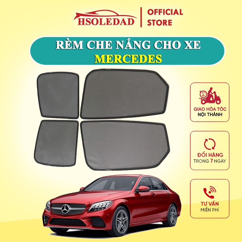 Rèm che nắng nam châm cho xe Mercedes, bộ 4 tấm cho 4 cửa, hàng loại 1 cao cấp nhất, vừa khít kính