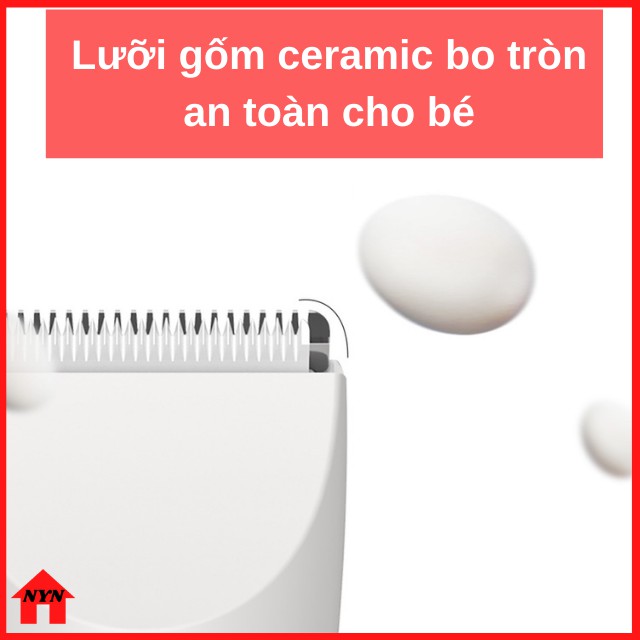 [Lưỡi Gốm Bo Tròn] Tông Đơ Cắt Tóc Cho Bé, Trẻ Em Cắt Nhanh Rung Nhẹ Cổng Sạc USB Tiện Lợi Kháng Nước S568