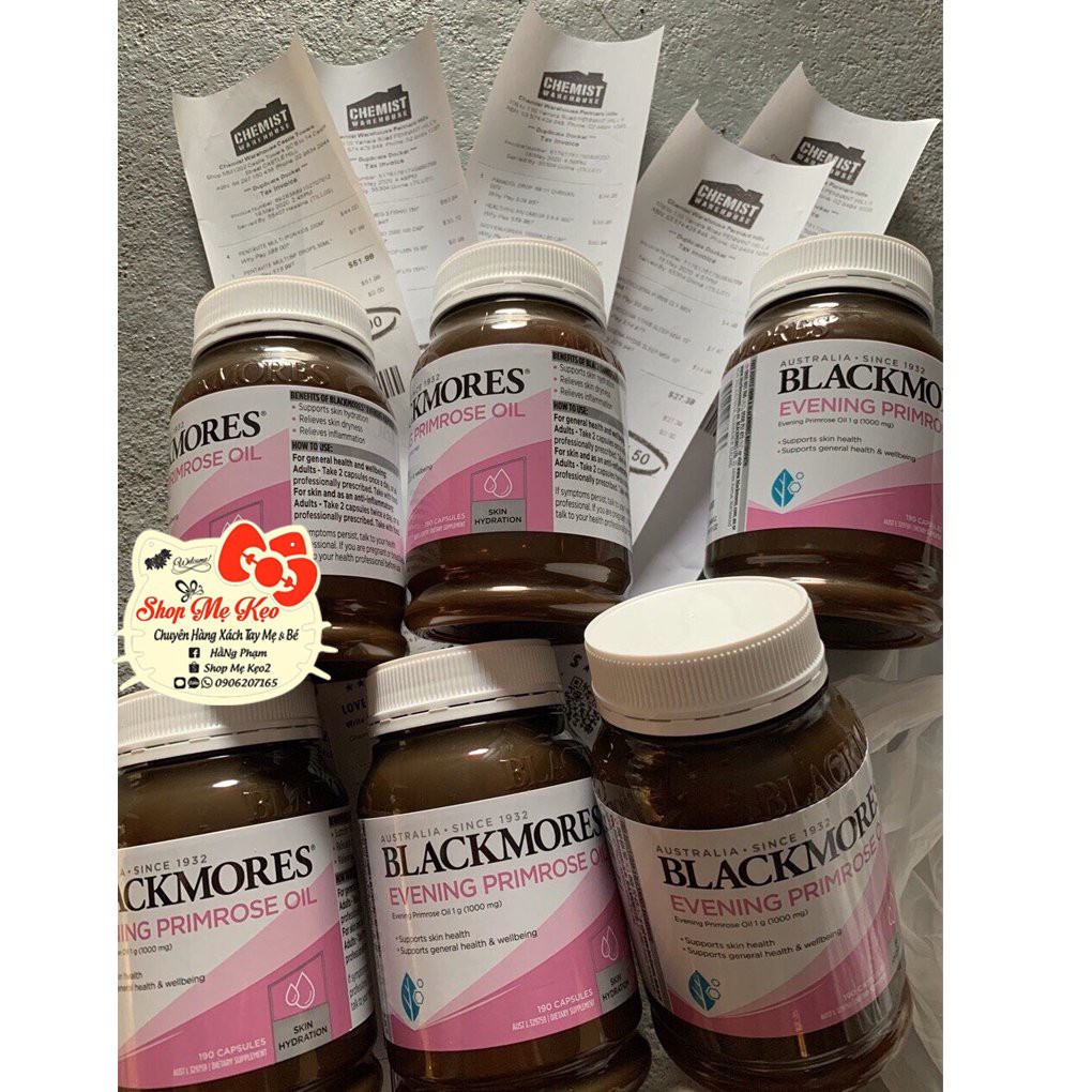 Tinh dầu Hoa anh thảo Blackmores Evening Primrose Oil, Úc  giúp làm đẹp da tóc, cân bằng nội tiết, giảm mụn
