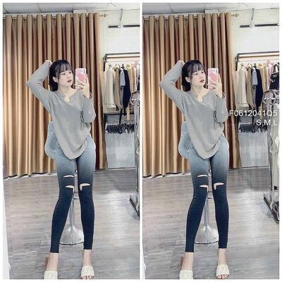 Quần Jeans Bò Loang rách gối cá tính