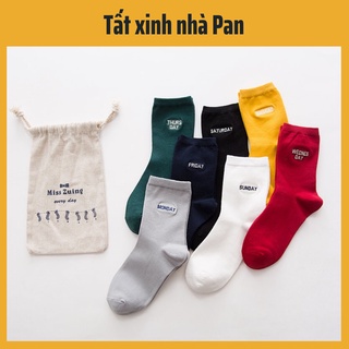 Combo 7 Đôi tất tuần chính hãng MR.Zuing thêu cao PAN22 giá tốt