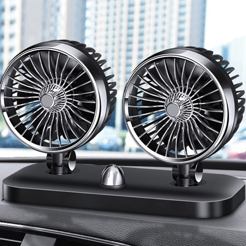 SUN Double-headed Cooling Electric Car Fan 12V/24V Auto Powerful High-wind Multipurpose Premium Quality Automobile Cooling Air Tool