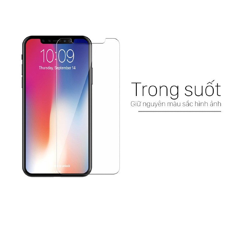 Cường lực iPhone độ cứng 9H tặng kèm bộ giấy vệ sinh màn hình cho iPhone 6-13Promax