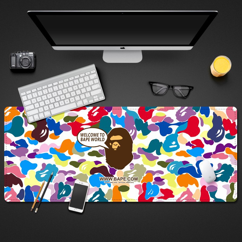 BAPE Thảm Lót Chuột Và Bàn Phím Cỡ Lớn Họa Tiết Rằn Ri