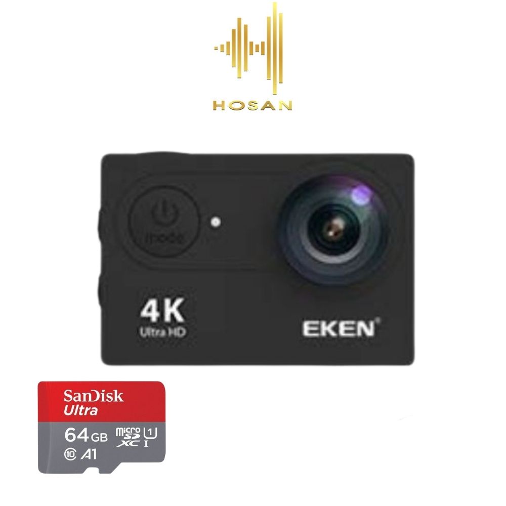 Combo Camera hành trình HOSAN eken H9R và thẻ nhớ ultra A1 64GB