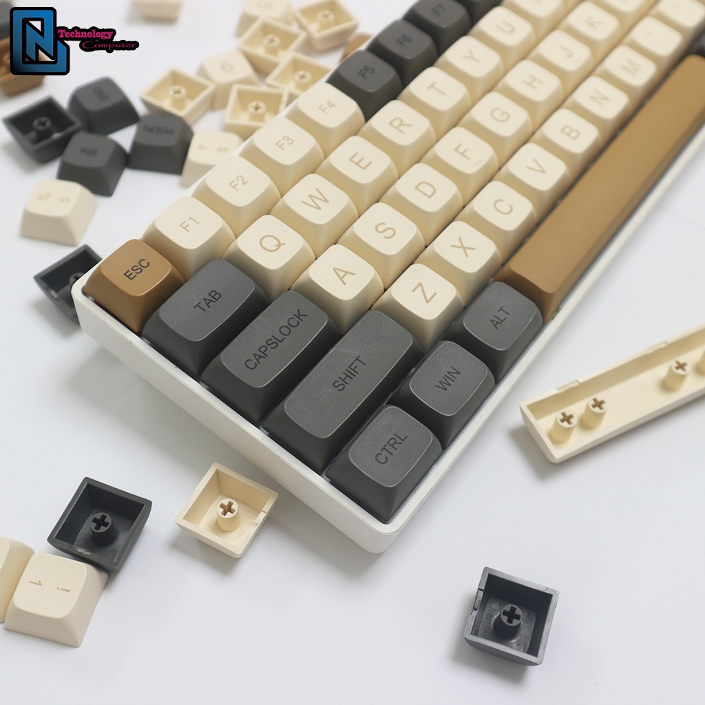 Keycap PBT Shimmer Kiểu XDA Cao 9.5mm Dày 1.5mm 125 Phím Đầy Đủ Hộp Keypuller Tặng Kèm