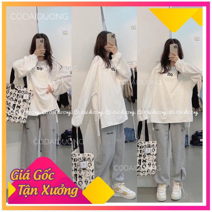 Áo Thun Tay Dài Chữ ON 3 màu - Áo Pull Tay Bồng Cực Hot (Ngọc Tâm Chuyên Sỉ)