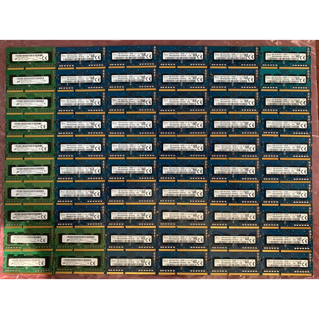 ram laptop ddr3 pc3l và pc3 dung lượng  2g  buss 1600 và 1333 nhãn hiệu samsung ,hynix micron , rucial, kingtons vvv..vv