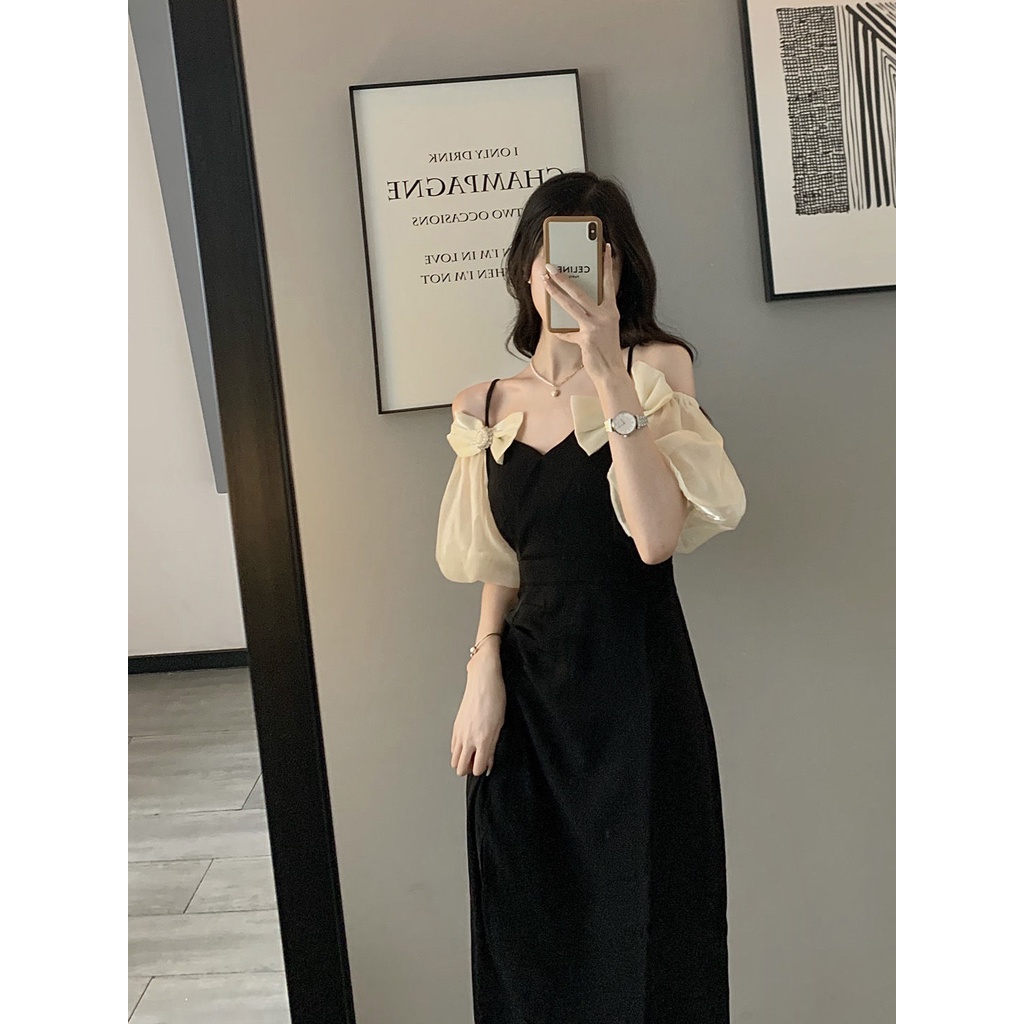Đầm Hai Dây Dáng Ôm Phong Cách Pháp Cổ Điển Thời Trang Mùa Hè 2022 Dành Cho Nữ