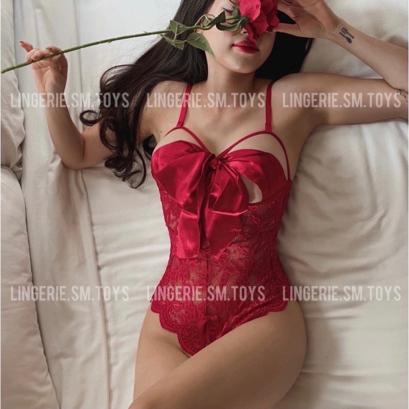 YT1540 - Bodysuit Dây Ngang Thắt Nơ Không Đáy Đũng (Feedback Ảnh Thật) @lingerie.sm.toys