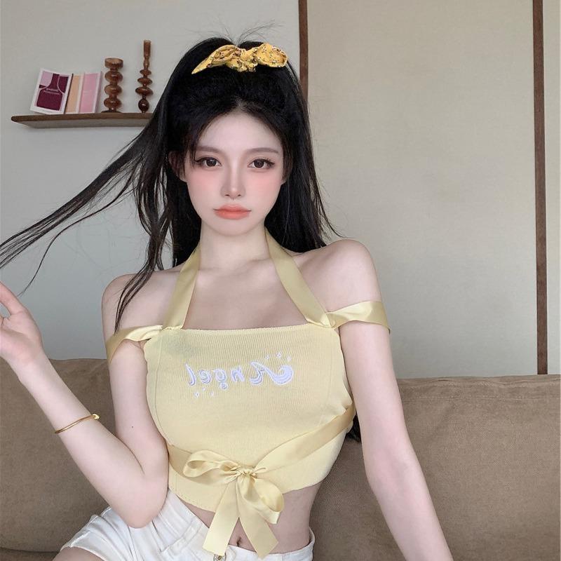 Áo Hai Dây Thêu Hình Thiên Thần Phong Cách Mới Mùa Hè 2022 FT6036