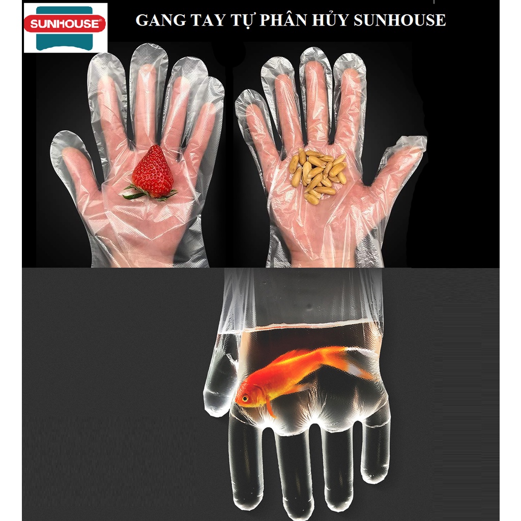 GANG TAY TỰ PHÂN HỦY SUNHOUSE (HỘP 100 CÁI)