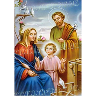 Tranh Đính Đá ABC 3D Gia Đình Thánh Gia DF2861 , LG1259 (KHÁCH TỰ ĐÍNH) KT:55X75CM