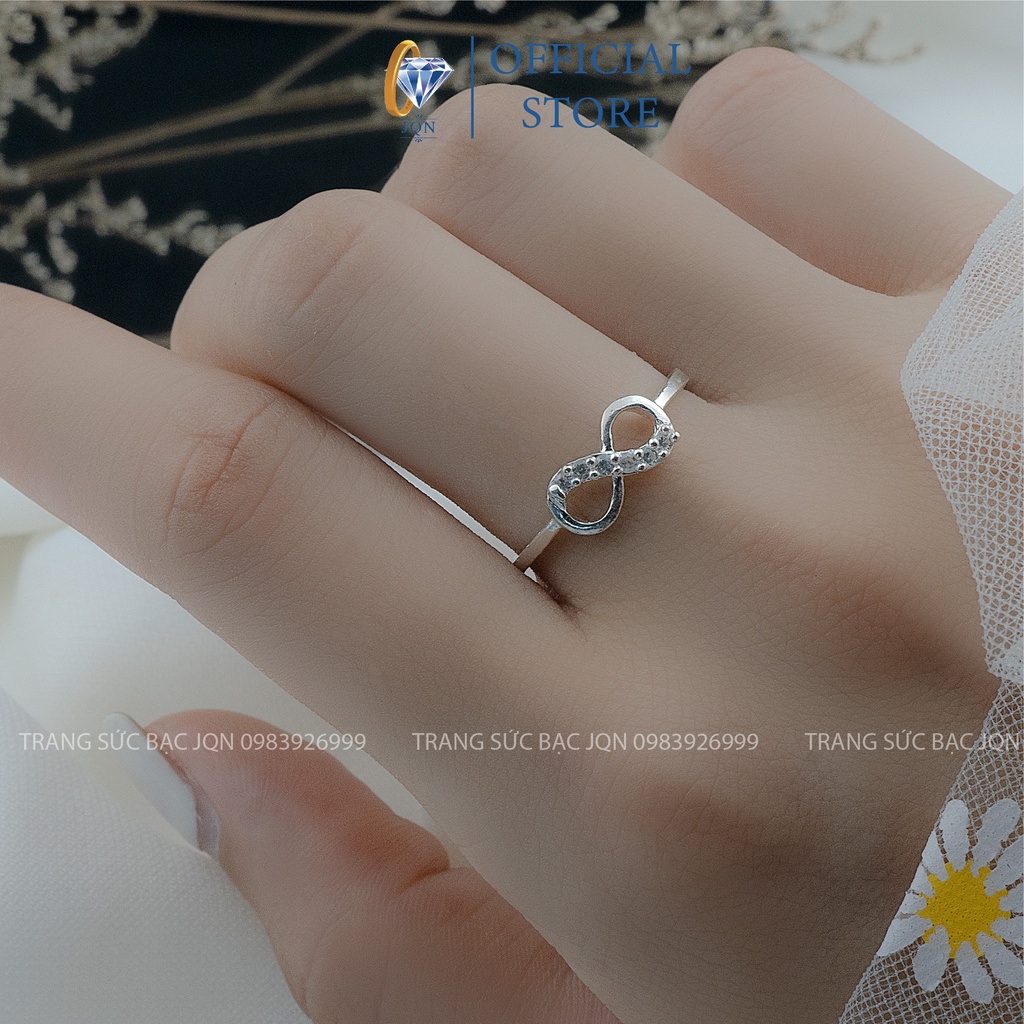 Nhẫn Bạc Ta JQN Nhẫn Nữ Đính Đá Vô Cực N60