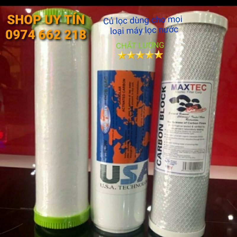 lõi lọc nước 💥( gồm 3 củ 1,2,3 loại tốt💥💥💥),bộ 3 lõi lọc nước cao cấp