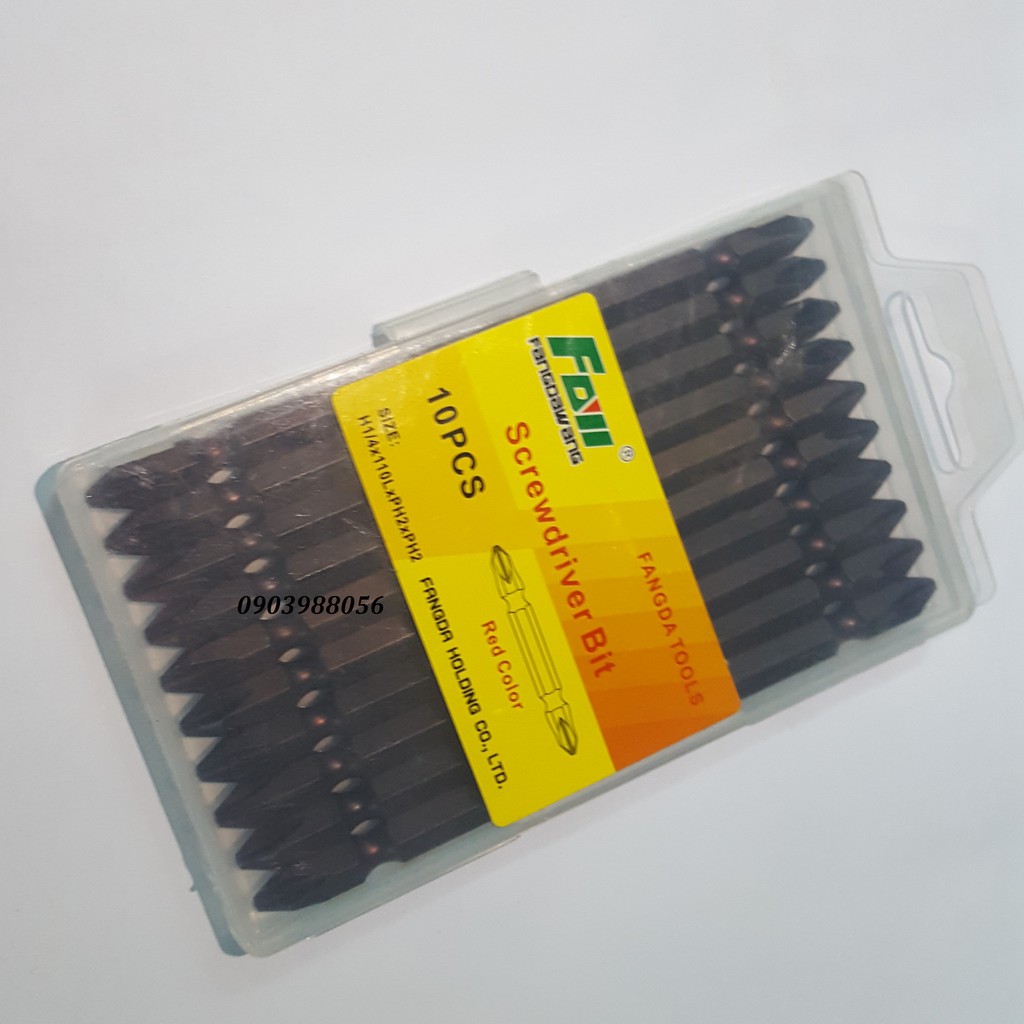 Bộ 10 Mũi Bắn Vít 2 Đầu Bake hàng FDW ĐÀI LOAN 1 Tấc loại xịn
