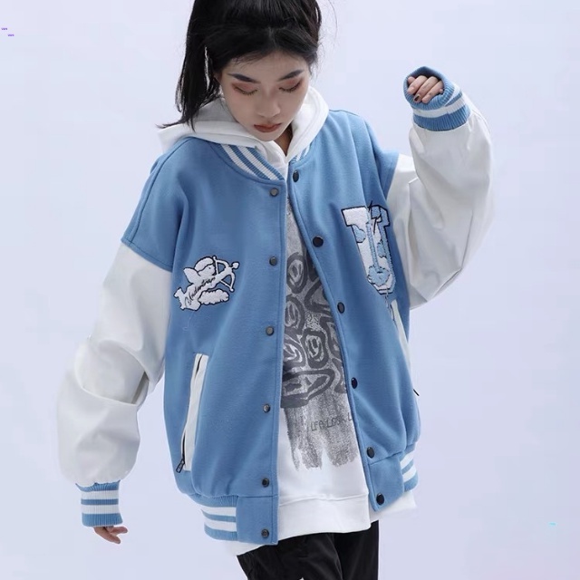 Áo khoác nỉ JACKER BOMBER UNDERTRAP - BOMBER NỈ PE SIÊU ẤM xanh dương