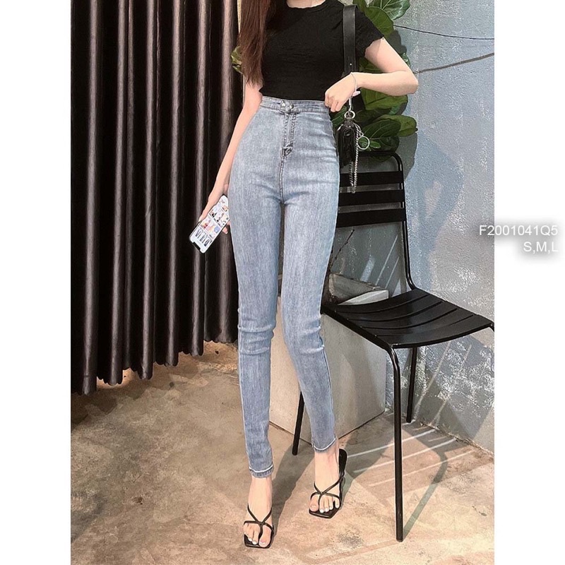 Quần jeans xám trơn