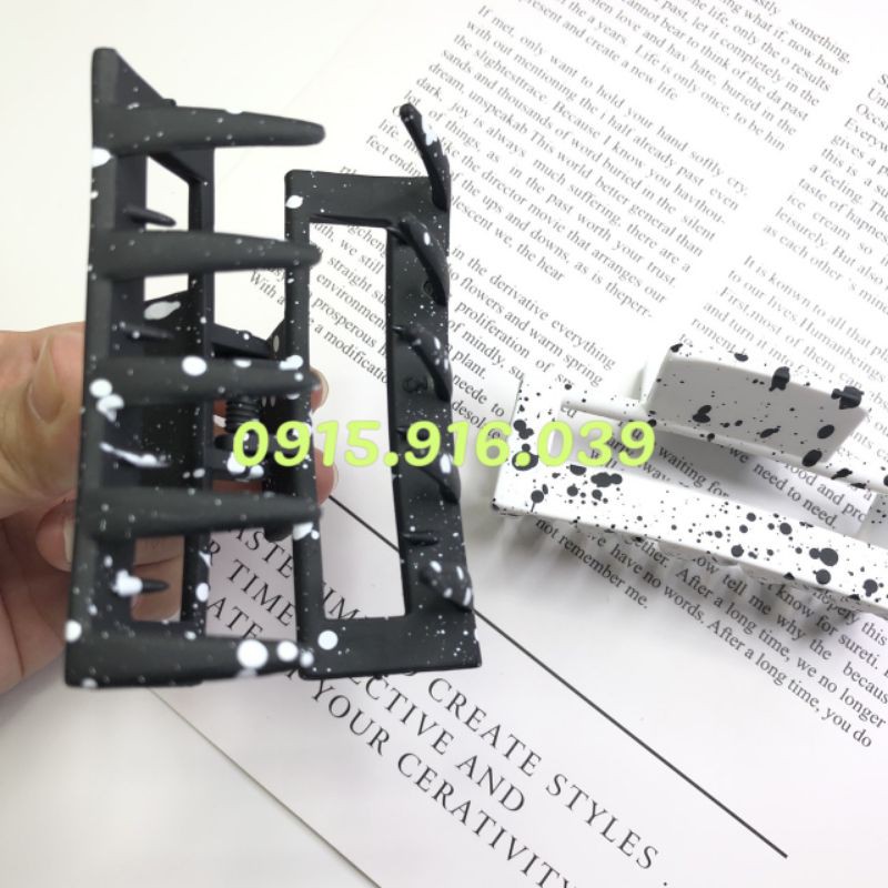 Kẹp Tóc Bò Sữa Giá Rẻ Kẹp Càng Cua Đốm Trắng Đen