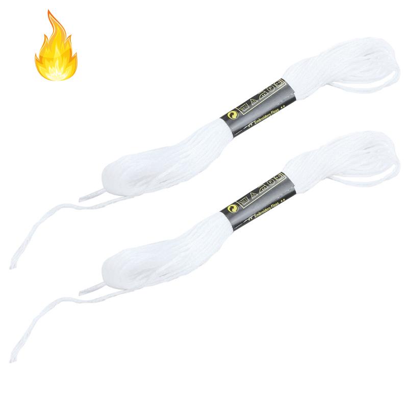 Set 24 chỉ thêu tranh chữ thập cotton màu trắng tiện lợi