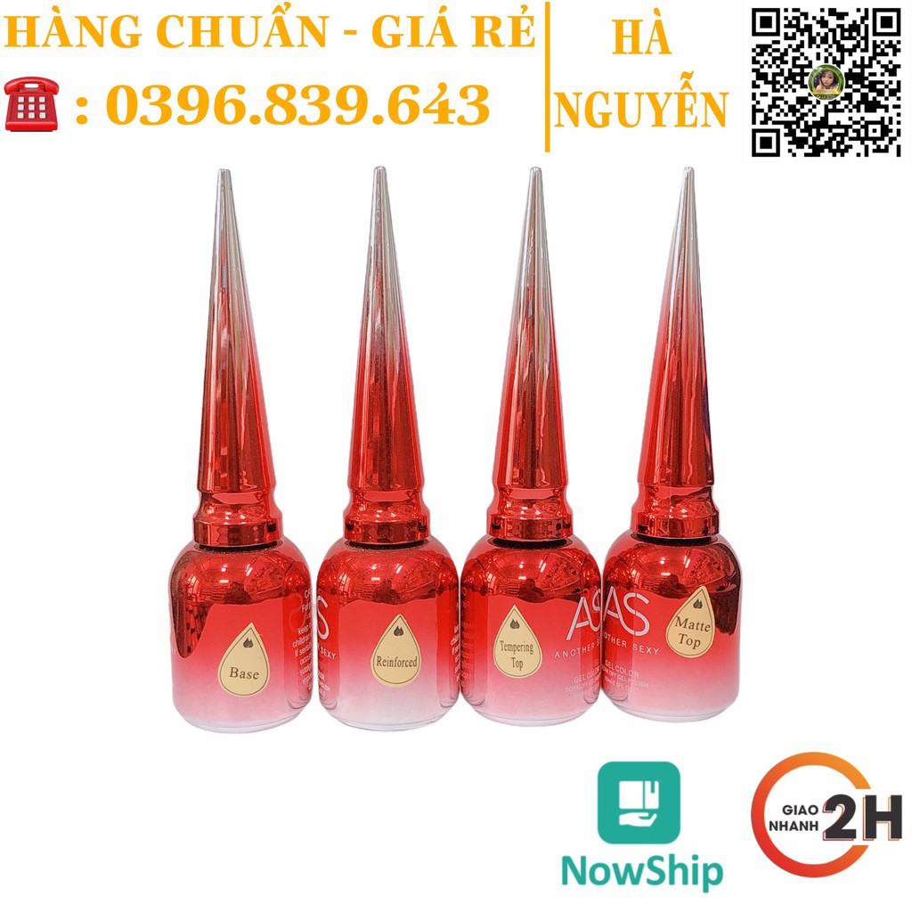 Sơn Gel Base Top AS - Bộ Dung Dịch Base, Top , Cứng Móng AS CHính Hãng