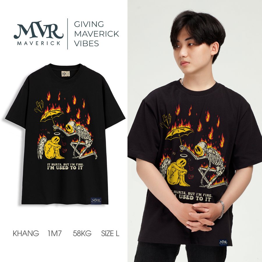 Áo form rộng tay lỡ unisex chất ngầu cần người che chở cánh thiên thần MVR size rộng tee Mỹ BB4143