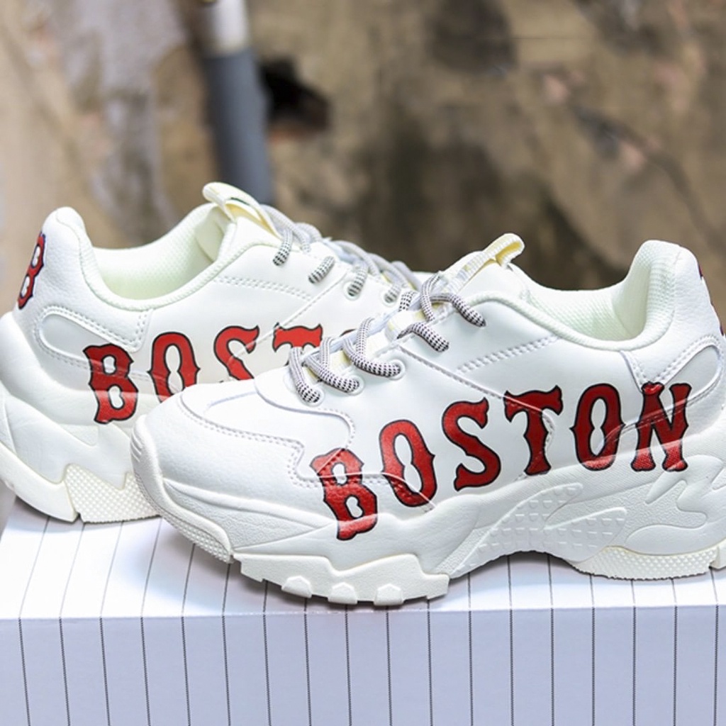 SALE SỐC - TẶNG MÓC KHÓA) Giày Thể Thao Sneaker Nam Nữ MLB Big Ball Chunky Boston Trắng Chữ Boston đỏ CLEVER MAN STORE