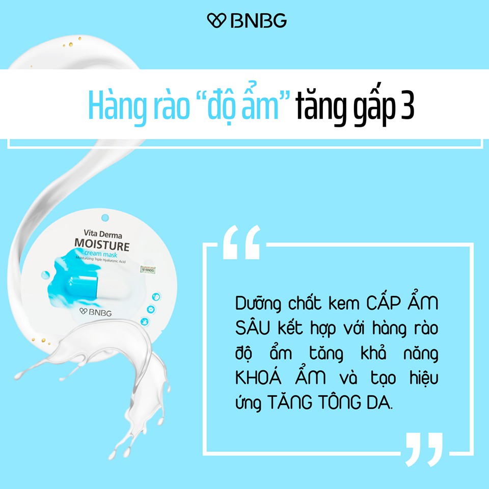 Mặt Nạ Kem Cấp Ẩm Dưỡng Da BNBG Vita Derma Moisture Cream Mask (28ml)