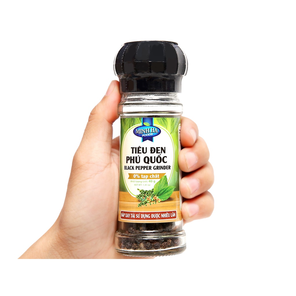 Tiêu Đen Hạt Minh Hà Hũ Có Nắp Xay 40g