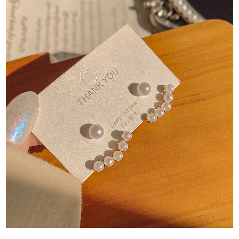 Khuyên tai đính hạt ngọc trai nhân tạo phong cách Hàn Quốc đơn giản thời trang dành cho nữ