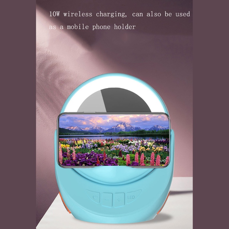 Gương Trang Điểm zzz Tích Hợp Chức Năng Sạc Không Dây Và Đài FM Rảnh Tay Cho Điện Thoại