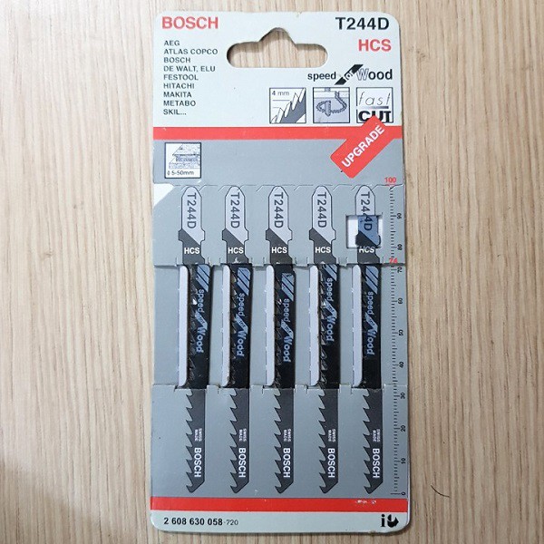 Lưỡi cưa lọng gỗ Bosch - T244D - Bộ 5 lưỡi - 2608630058