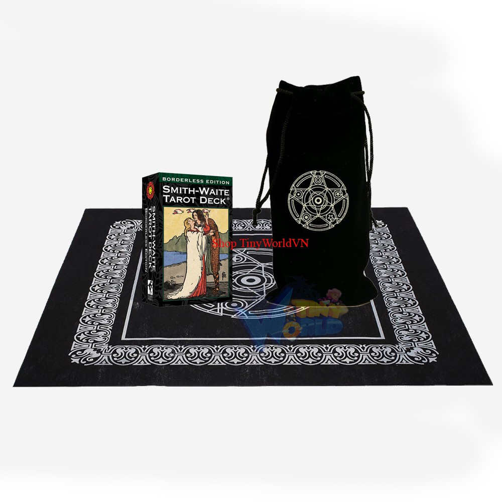 Combo Bộ Bài Bói Smith Waite Tarot H3 – Borderless Edition và Túi Nhung Đựng Tarot và Khăn Trải Bàn Tarot