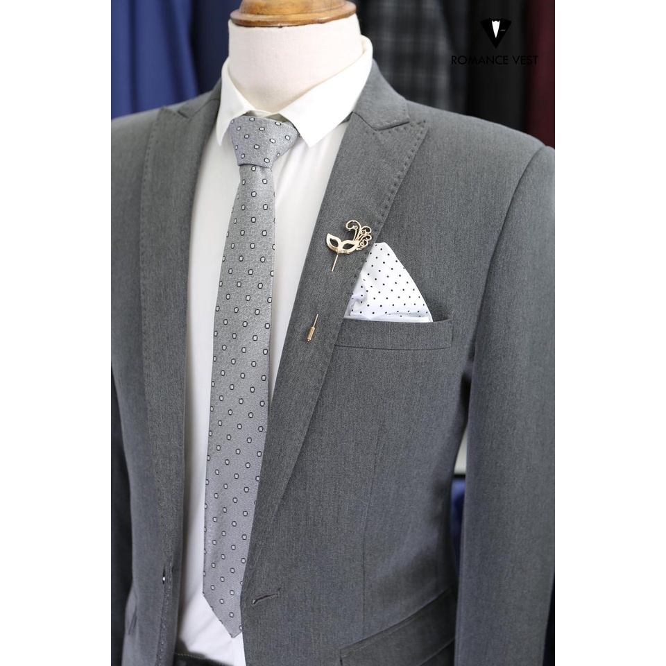 Vest nam Màu xám dáng 1 cúc, áo khoác Hàn Quốc Blazer-Shop Suit