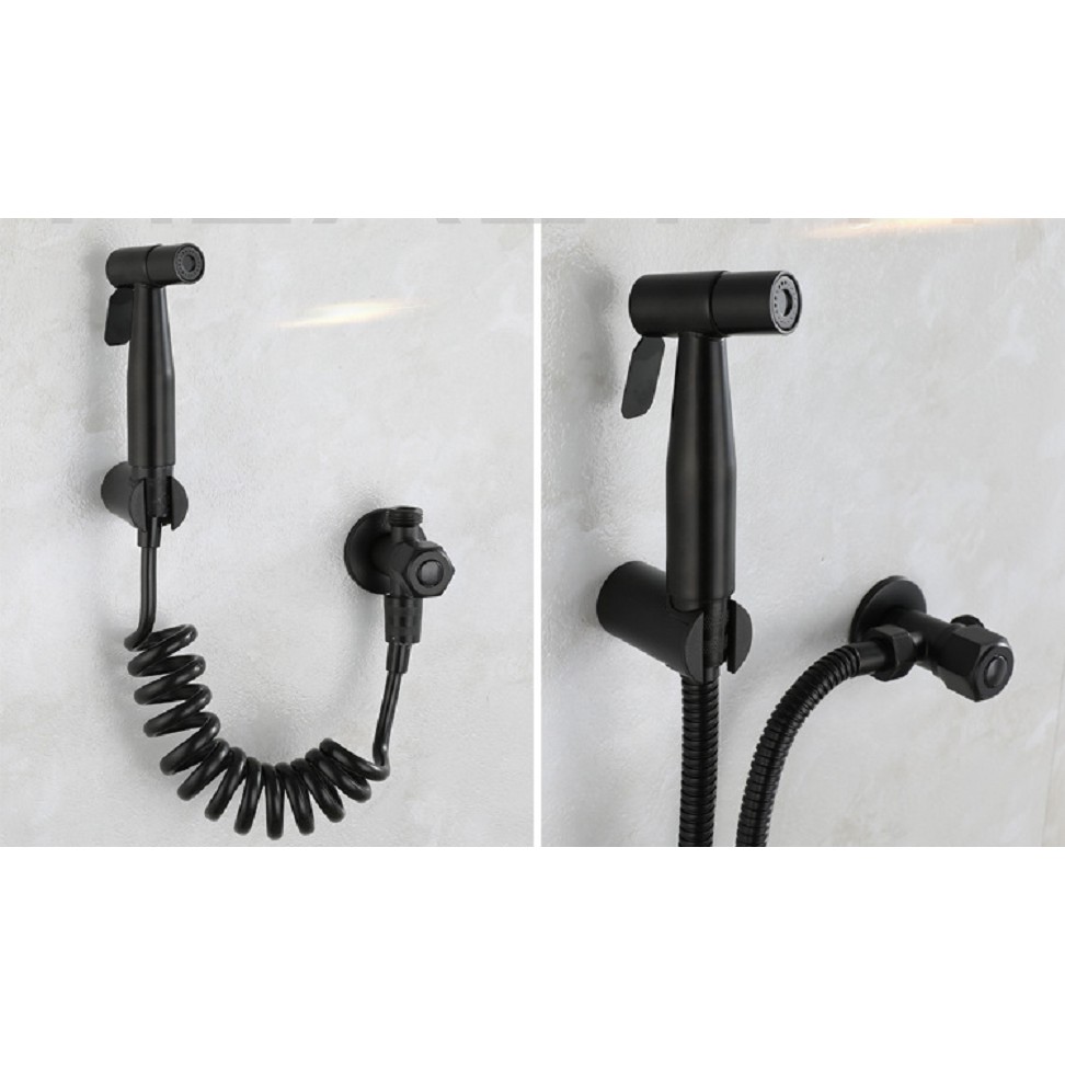 Bộ vòi xịt nhà vệ sinh màu đen inox 304 MS2