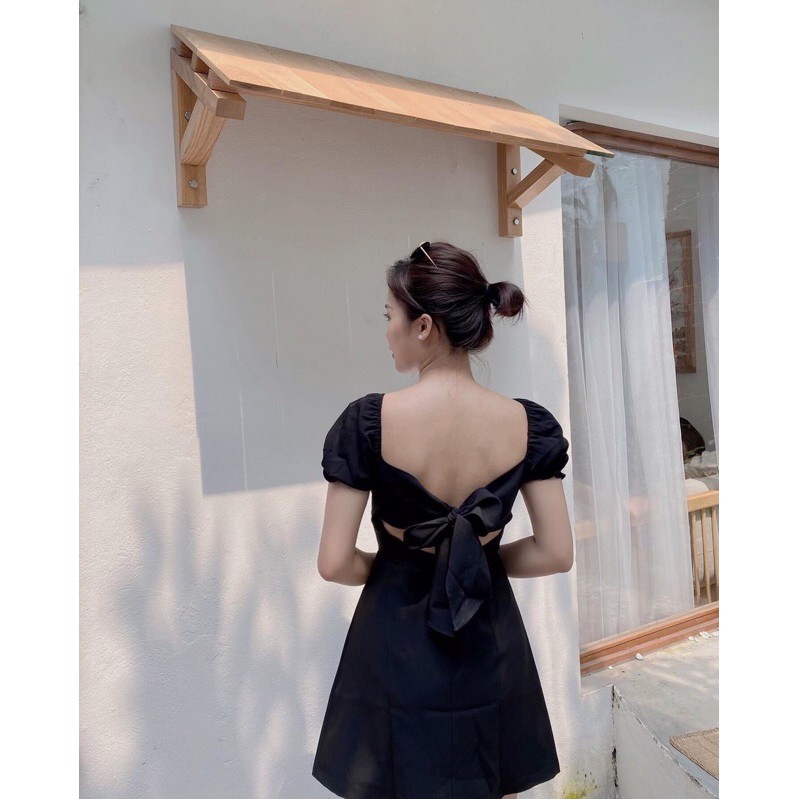 [Mã WASTMAY giảm 15% tối đa 30K đơn 150K] ĐẦM ĐEN NƠ LƯNG- NAMI DRESS T180 | BigBuy360 - bigbuy360.vn