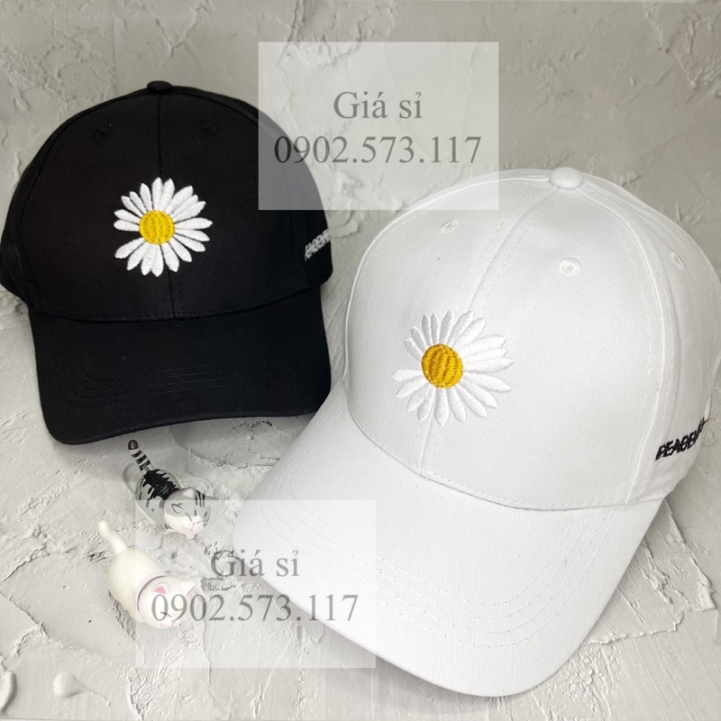 Nón kết lưỡi trai thêu HOA trắng thời trang cá tính hot trend nam nữ