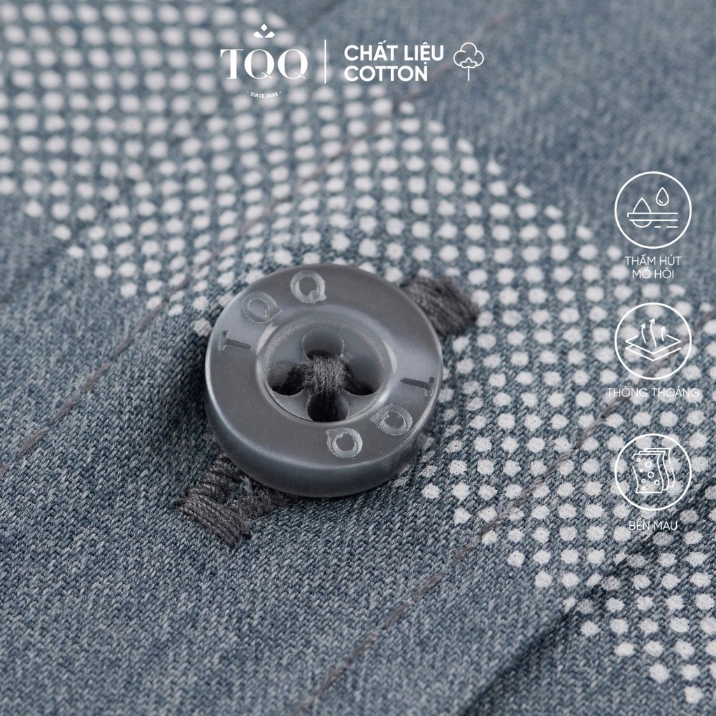 Áo sơ mi nam ngắn tay TQQ K434CB-CSC màu chì chất liệu cao cấp dáng Slimfit hiện đại, nam tính