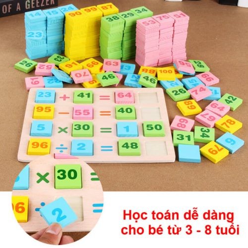 Đồ Chơi Toán Học Thông Minh 300 Chi Tiết Domino Bằng Gỗ - Giúp Bé Yêu Giỏi Toán Hơn Mỗi Ngày