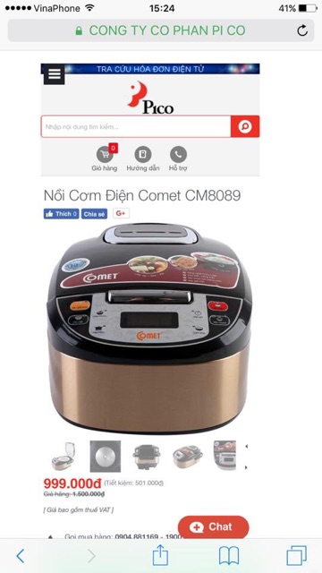 Nồi Cơm Điẹn Comet CM8089