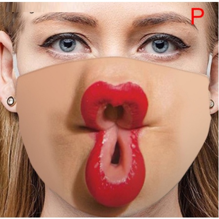 💥 Khẩu Trang 3D 50 Kiểu Hóa Trang Halloween hình mặt người giả đi chơi đi siêu thị đi dạo vui nhộn troll hài hước 001544