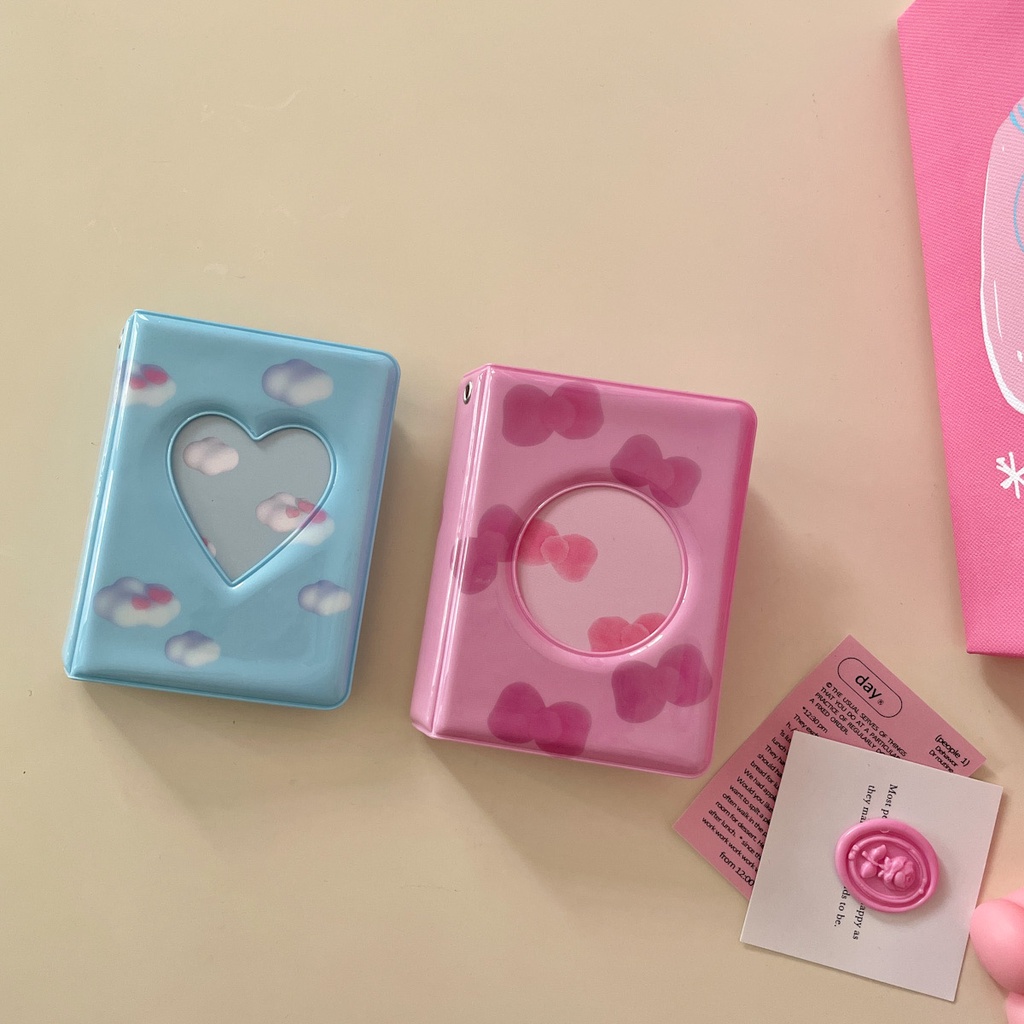 Album Ảnh 3 Inch Họa Tiết Kẻ Sọc Dễ Thương Phong Cách Hàn Quốc