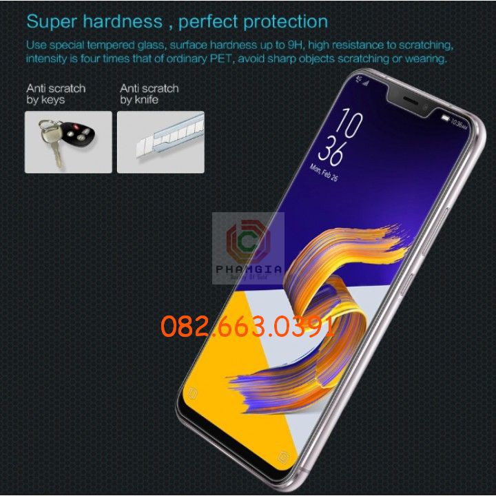 Dán cường lực Asus Zenphone 5 2018 ZE620KL trong suốt nano dẻo siêu bền