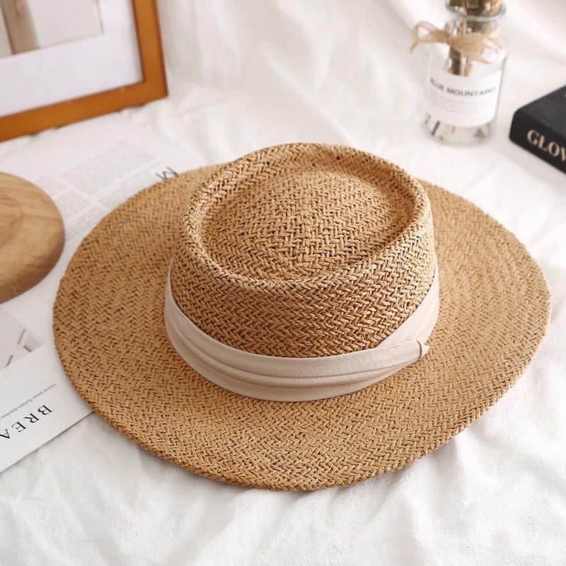 Mũ Cói Gaucho Rộng Vành Chất Nón Cói Quảng Châu Form Đẹp Màu Nâu Sang Chảnh Đóng Hộp To Giữ Form