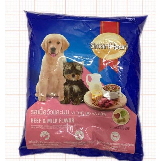 Thức Ăn Cho Chó Con Hạt Smartheart Puppy 400g Vị Bò Và Sữa - VAHAVA