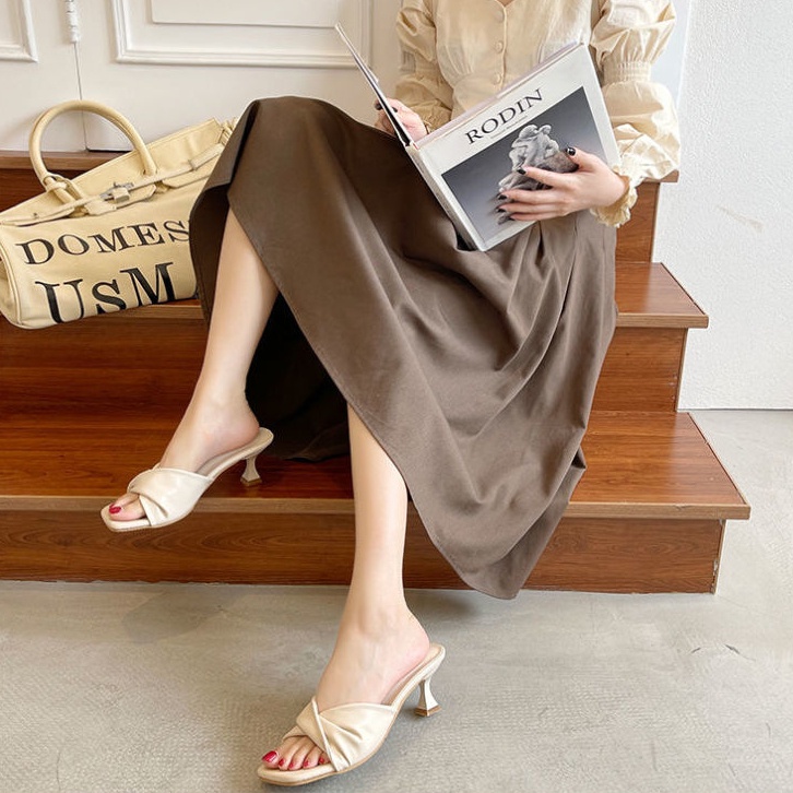 Dép Cao Gót Thiết Kế Đơn Giản Thời Trang Theo Phong Cách Hàn Quốc Cho Nữ