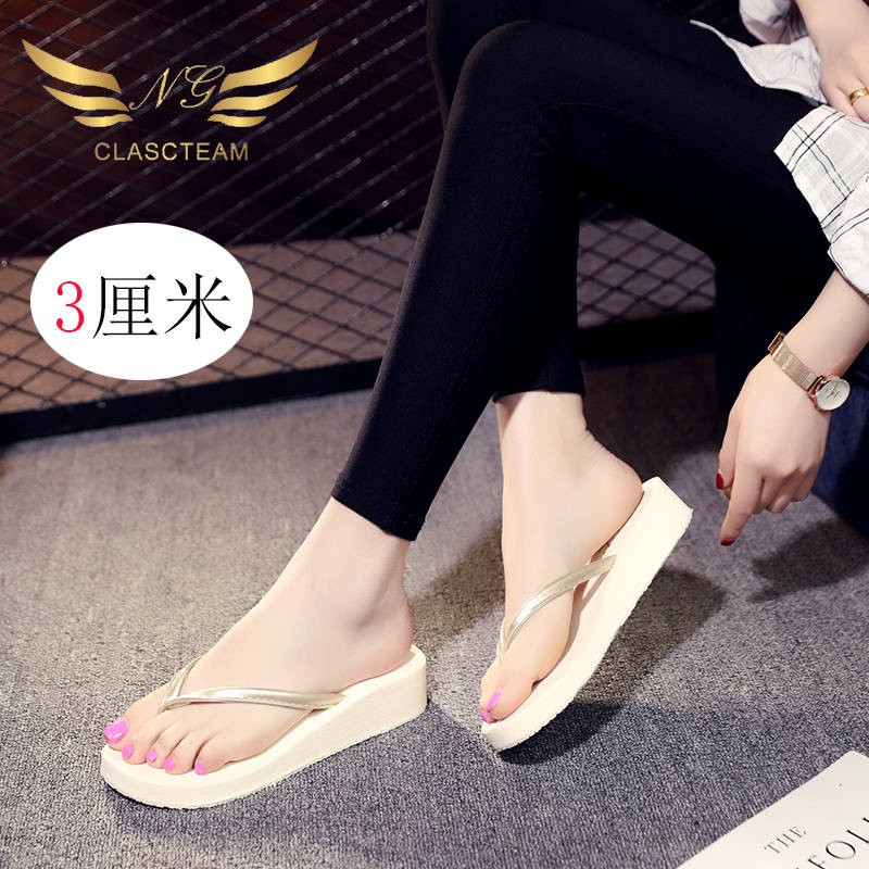 Giày Sandal Đế Xuồng Dày Dặn Chống Trượt Thời Trang Mùa Hè Phong Cách Hàn Quốc