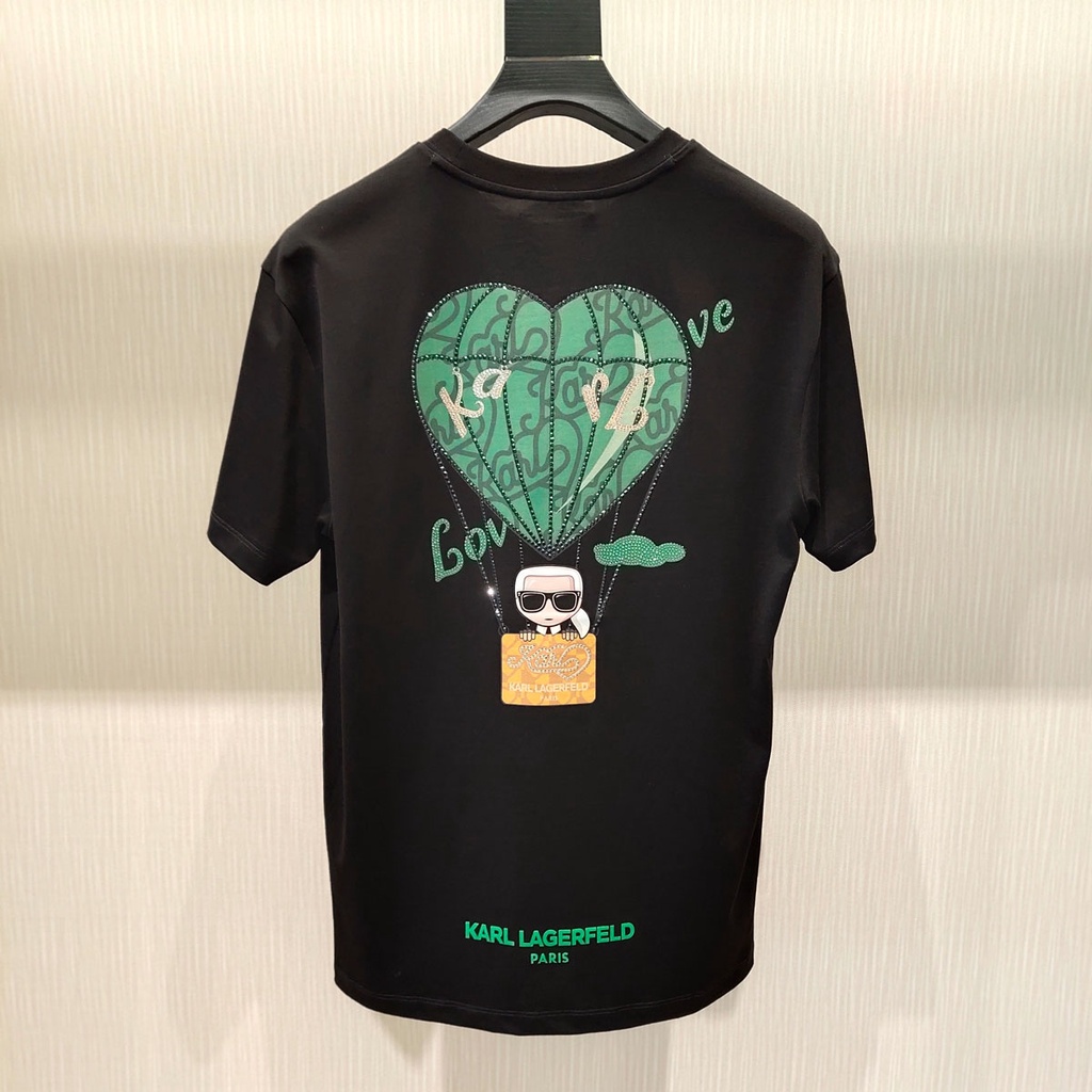 Áo Thun cotton Tay Ngắn Dáng Rộng In Chữ Karl Lagerfeld Thời Trang Cho Nam Và Nữ