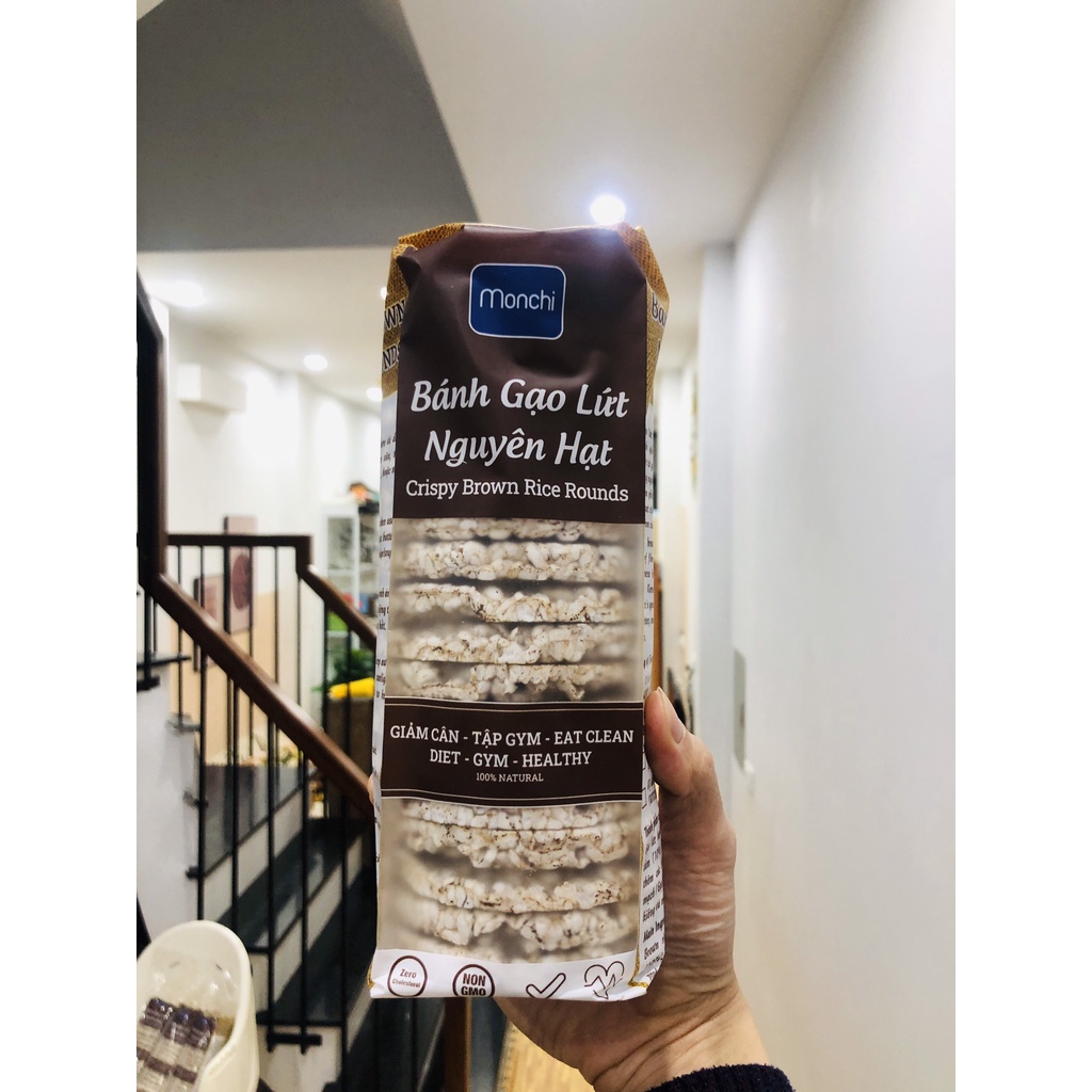 Bánh gạo lứt nguyên hạt Monchi - Bánh gạo lứt ăn kiêng, tập Gym, eat clean - gói 170gram và 510gram